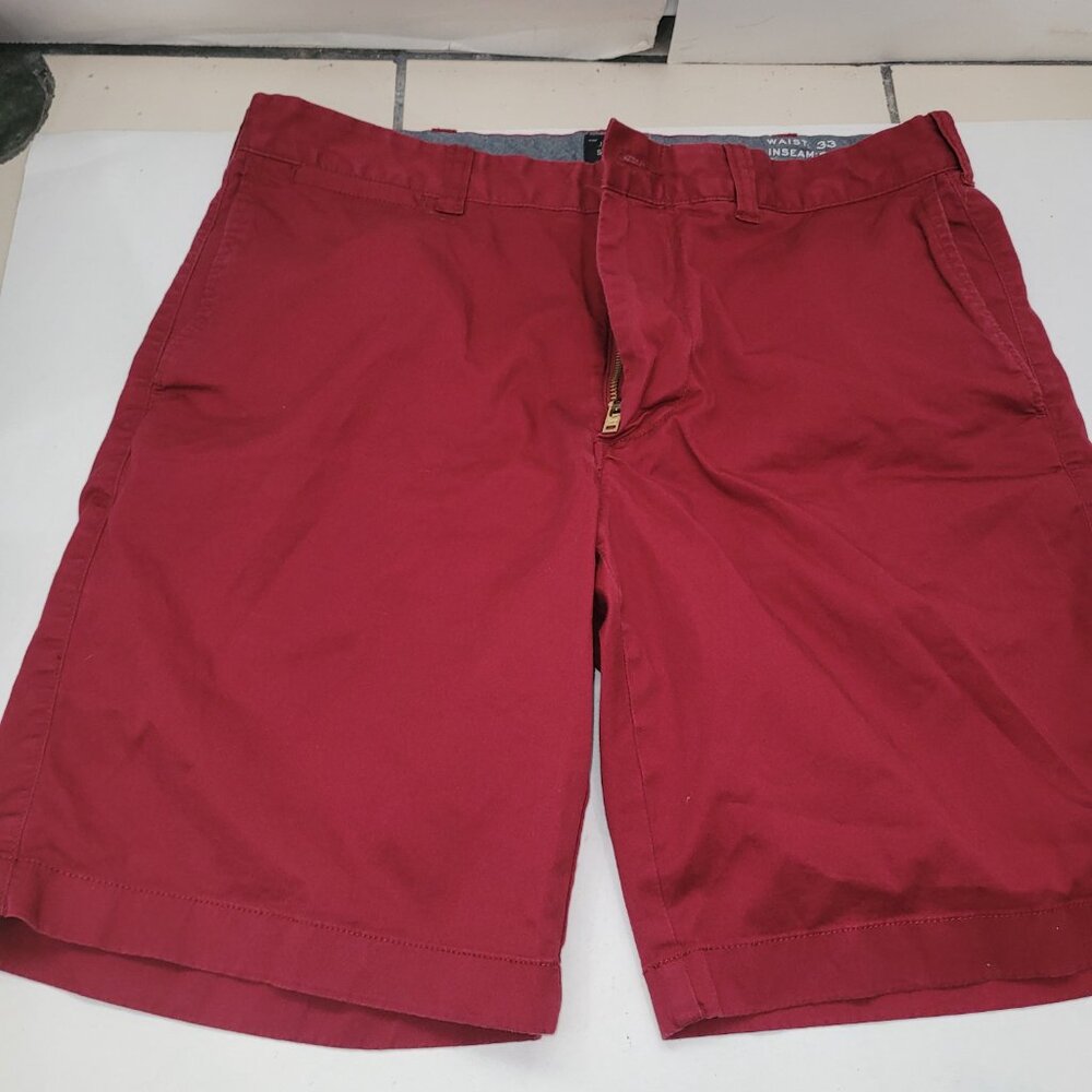 Jcrew Stretch Shorts Chino Khaki Size 33 Inseam 9  Three Colors Gray Red Tan